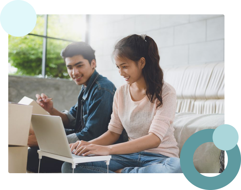 Students on their computer at home_Hero