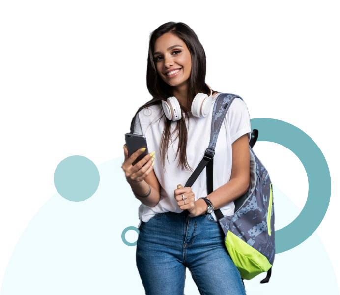 Girl with backpack
